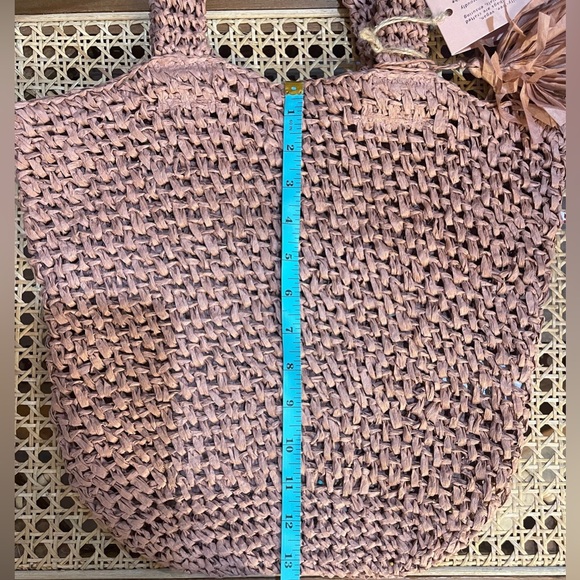 EXPRESSIONS NYC Paper Straw Tote Bag Woven Purse Pink New With Tags Handbag - Picture 10 of 11